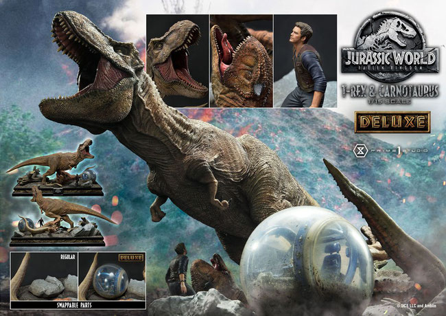 T-Rex & Carnotaurus Deluxe Version 1/15 Jurassic World: Fallen Kingdom Statue 90cm Prime 1 Studio