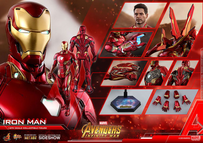 Iron Man L MK50 Diecast 1/6 Avengers Infinity War Actionfigur 32cm Movie Masterpiece Hot Toys MMS473-D23