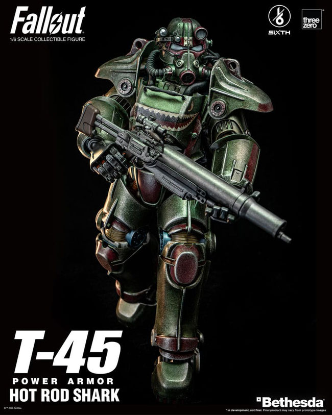 T-45 Hot Rod Shark Power Armor 1/6 Fallout FigZero Video Game Actionfigur 37cm Threezero