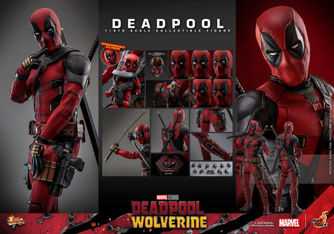 Deadpool 1/6 Deadpool & Wolverine Movie Masterpiece Marvel Actionfigur 31cm Hot Toys