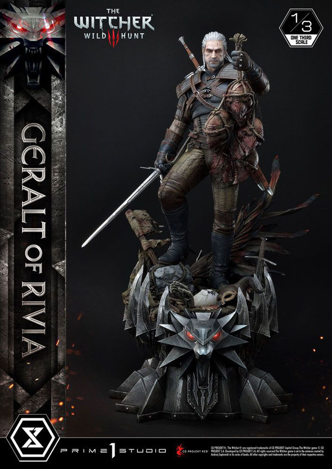 Geralt von Rivia 1/3 Witcher 3 Wild Hunt Video Game Statue 88cm Prime 1 Studio