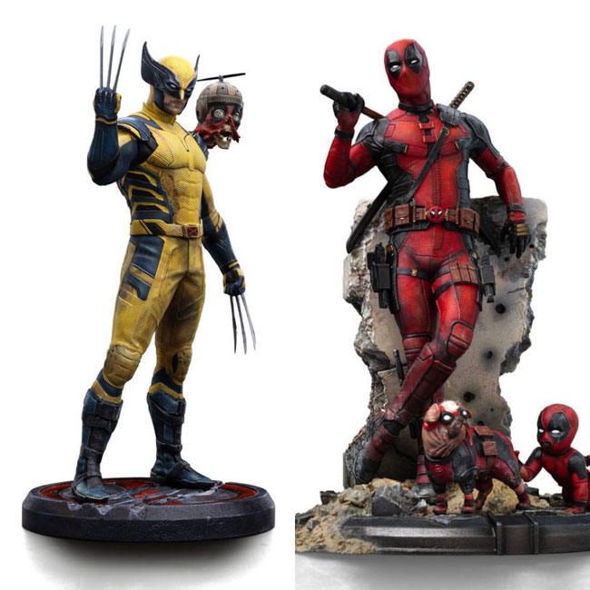 Deadpool & Wolverine 1/10 Deadpool 3 Art Scale Statuen 21cm / 22cm 2er Set Iron Studios
