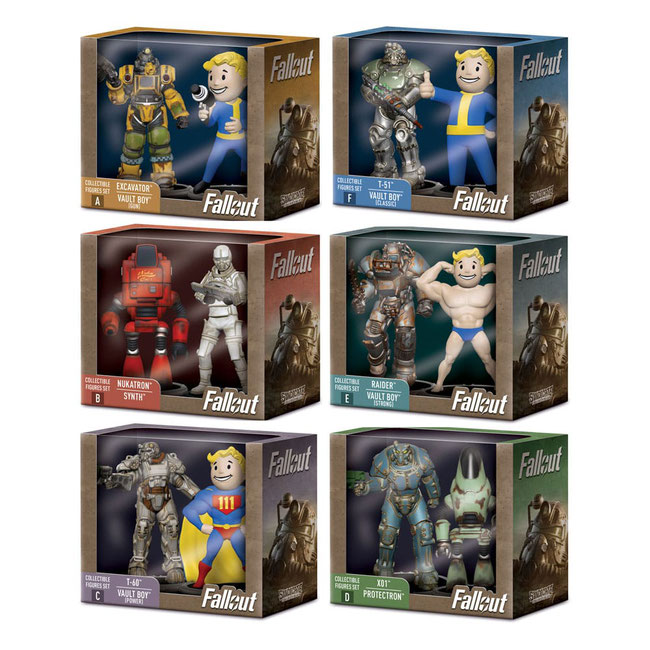 Fallout Minifiguren 2er-Pack 7cm Video Game / Tv- Series Sortiment ( 6 VE - 12 Figuren ) Set Syndicate 