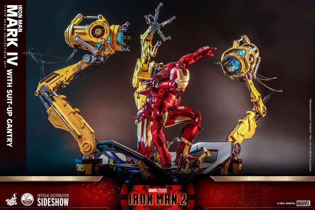 Iron Man Mark IV 1/4 Iron Man 2 with Suit-Up Gantry Marvel Actionfigur Quarter Scale Set 49cm Hot Toys
