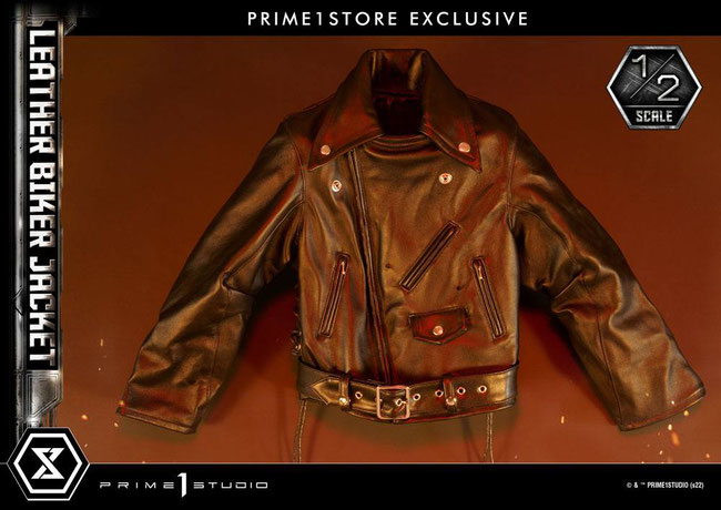 Terminator Biker Lederjacke für 1/2 T-800 Statuen Prime 1 Studio