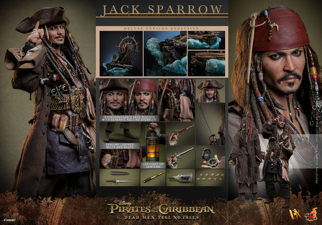 Jack Sparrow ( Deluxe Version ) 1/6 Pirates of the Caribbean - Salazars Rache DX Actionfigur Movie Masterpiece 30cm Hot Toys