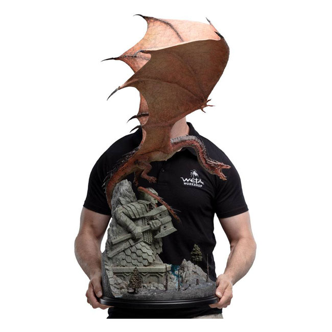 Smaug the Fire-Drake Der Hobbit / Herr der Ringe Drache Statue 88 x 83cm Weta