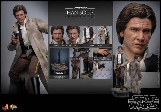 Han Solo 1/6 Star Wars Episode VI Movie Masterpiece Actionfigur 30cm Hot Toys