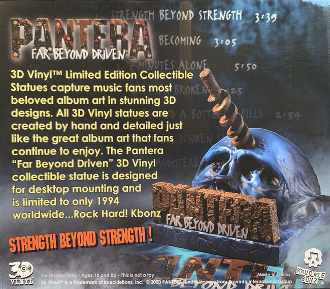 Pantera Far Beyond Driven 3D Vinyl Rock / Metal Statue 23 x 18cm Knucklebonz