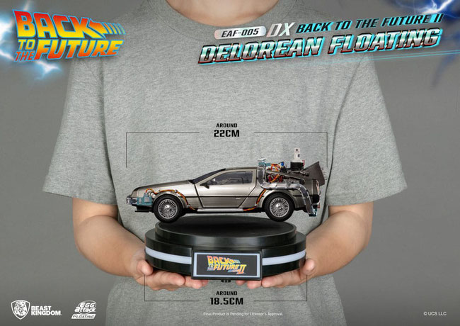 DeLorean Deluxe Version heo EU Exclusive 1/20 Back to the Future Egg Attack Floating Time Machine Statue Back to the Future II 20cm Beast Kingdom Toys