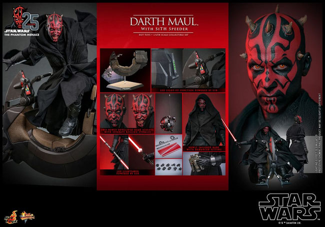 Darth Maul with Sith Speeder 1/6 Star Wars Episode I Movie Masterpiece Actionfigur 29cm Hot Toys