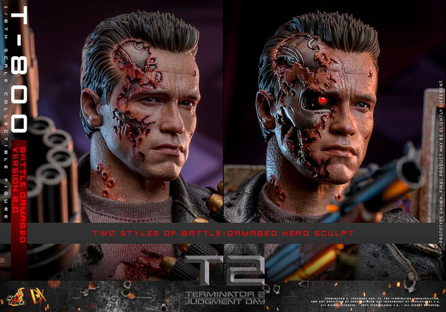 T-800 Battle Damaged Version 2.0 1/6 Terminator 2 Movie Masterpiece Actionfigur 32cm Hot Toys