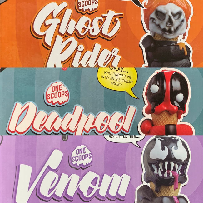 Marvel One Scoops Deadpool Ghostrider Venom Melting Ice 3er Set Unruly Industries 18cm Sideshow