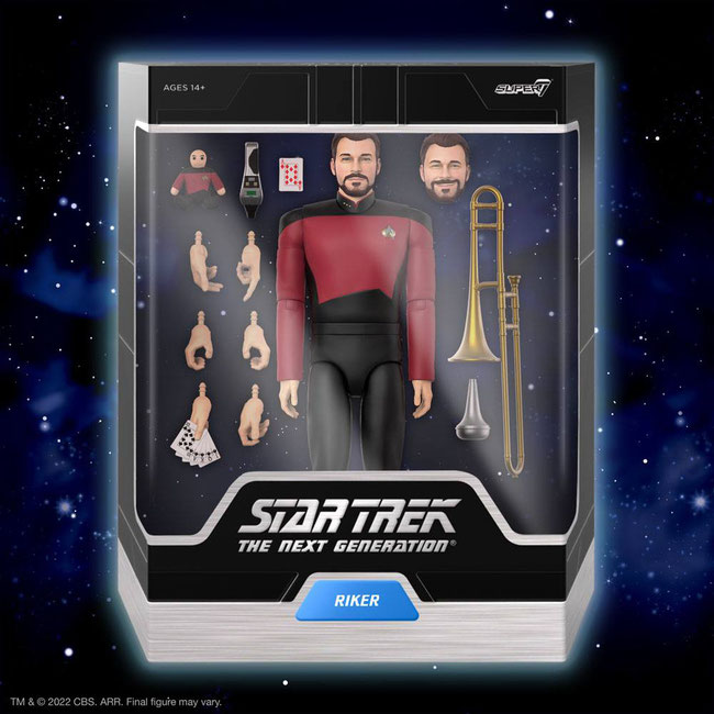 Commander Riker Star Trek The Next Generation Ultimates Actionfigur 18cm Super7