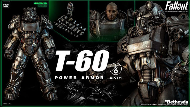T-60 Power Armor 1/6 Fallout FigZero Video Game Actionfigur 37cm Threezero