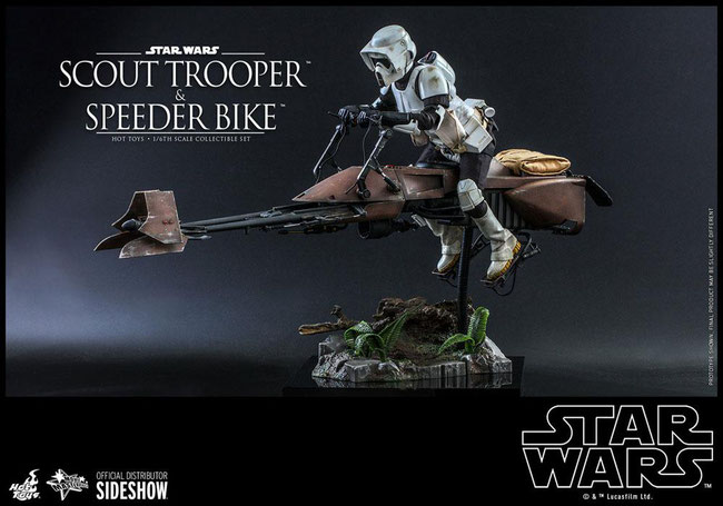 Scout Trooper & Speeder Bike 1/6 Star Wars Episode VI Actionfigur Set 52,5cm / 30cm Hot Toys