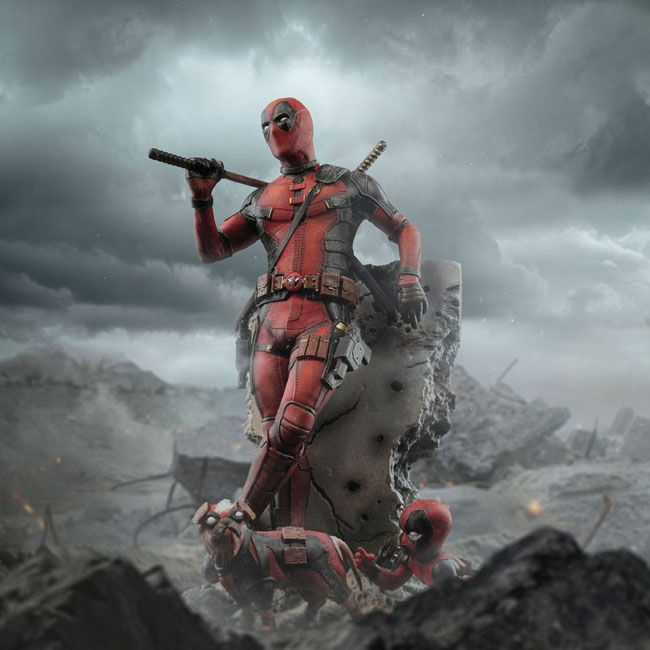 Deadpool & Wolverine 1/10 Deadpool 3 Art Scale Statuen 21cm / 22cm 2er Set Iron Studios