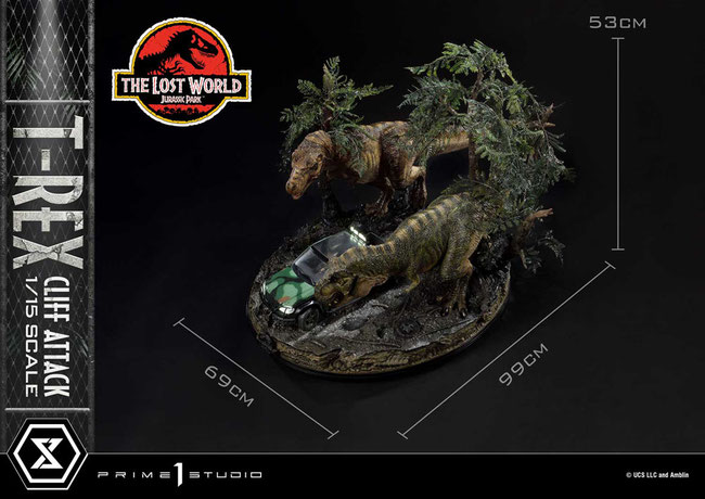 T-Rex Cliff Attack Bonus Version 1/15 Jurassic Park - The Lost World Statue / Diorama 99 x 53cm Prime 1 Studio