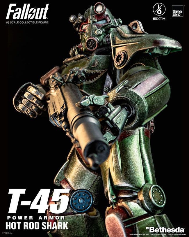 T-45 Hot Rod Shark Power Armor 1/6 Fallout FigZero Video Game Actionfigur 37cm Threezero