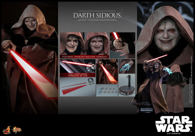 Darth Sidious ( Emperor )1/6 Star Wars Movie Masterpiece Actionfigur 29cm Hot Toys