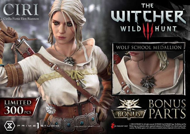 Ciri Fiona Elen Riannon Bonus Version 1/3 The Witcher 3 - Wild Hunt Museum Masterline Video Game Statue 81cm Prime 1 Studio