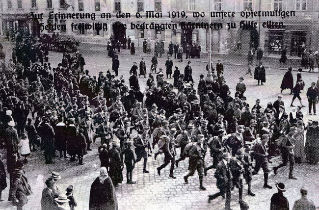 Auszug der Leobener akademischen Legion nach Kärnten am 6. Mai 1919