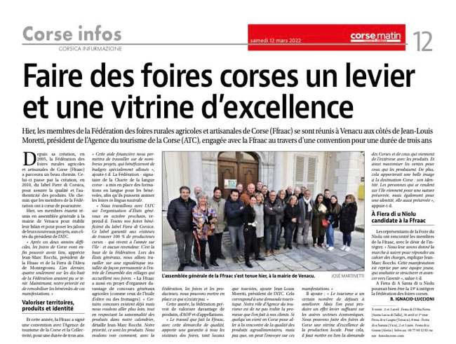 Calendrier Foire Corse 2023 Les Foires Adhérentes De La Ffraac, Fiere Di Corsica - Foiresdecorse Site  De La Fédération Des Foires Rurales, Agricoles Et Artisanales De Corse  Ffraac