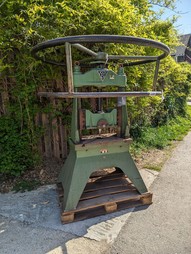 SOLD SOLD SOLD # 4027 Vintage German flypress . Around 30 metric tons force . Sales Price 1550 euro