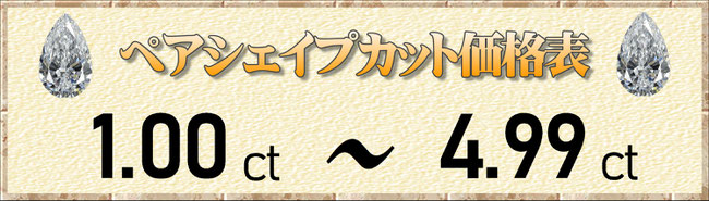 ペアシェイプカット1.00ct～4.99ct