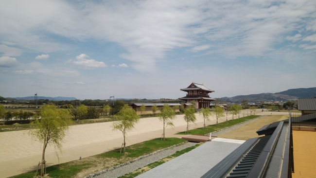 「天平みはらし館」の展望デッキからの景色