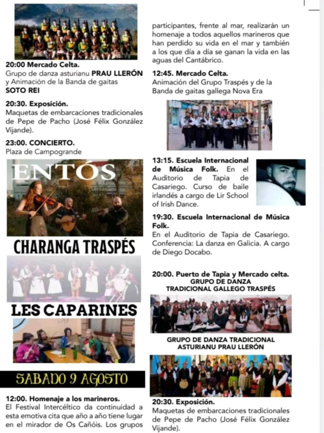 Programa del Festival Interceltico de Tapia de Casariego