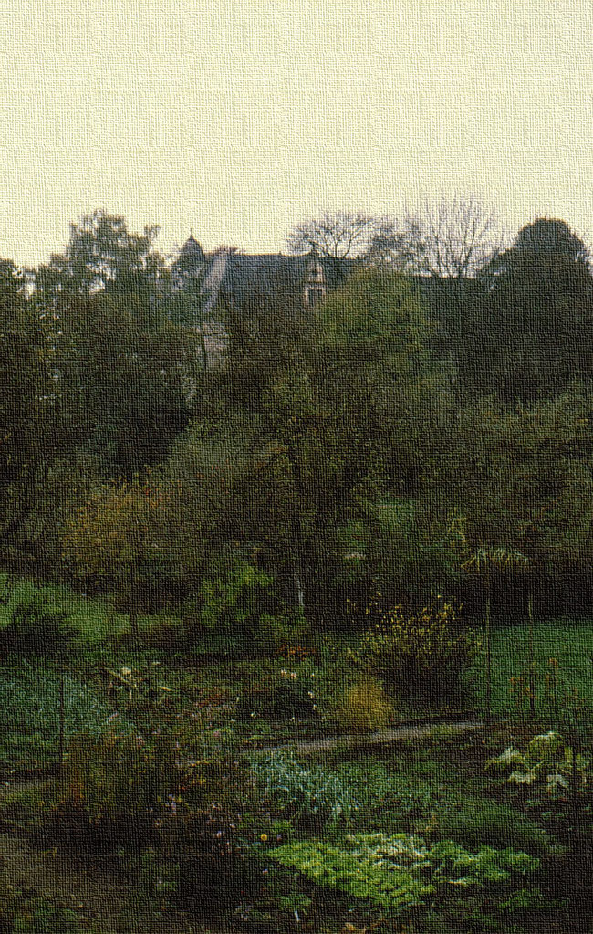 herbstlicher Garten vor Schloß Babenhausen