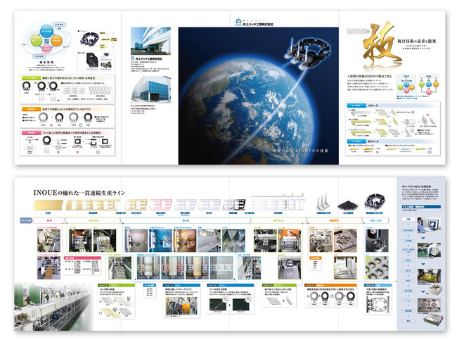 製造業 会社案内パンフレット（A4サイズ8ページ）デザイン作成事例