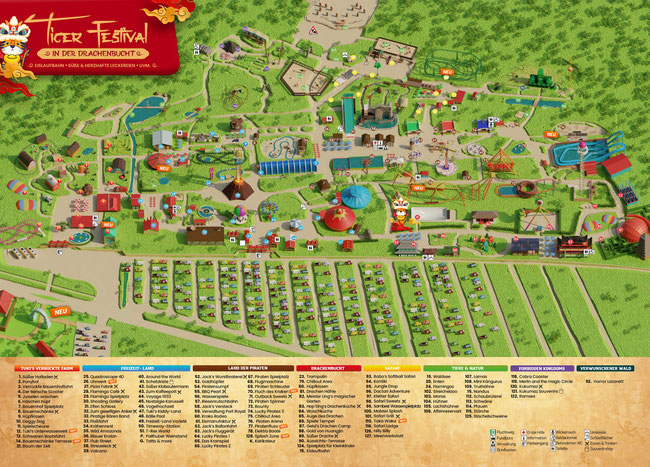 Karussell  Achterbahn Freizeitland Freizeit Land Geiselwind Bayern Mölter Attraktion map guide park plan