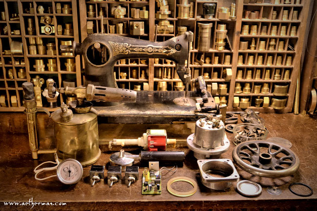 steampunk coffee machine - kaffeemaschine - dan aetherman