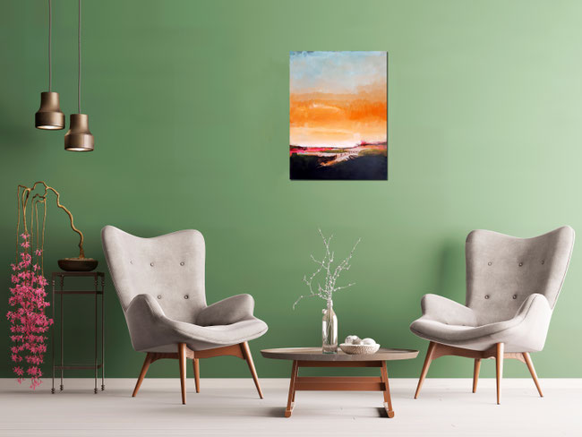 abstraktes Landschafts-Bild in orange