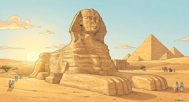 le-sphinx-de-gizeh-dictee-cm1-cm2-statue