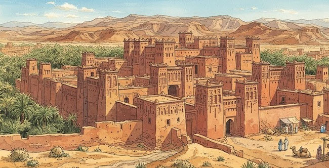 la-kasbah-de-taourirt-dictee-cm1-cm2-citadelle