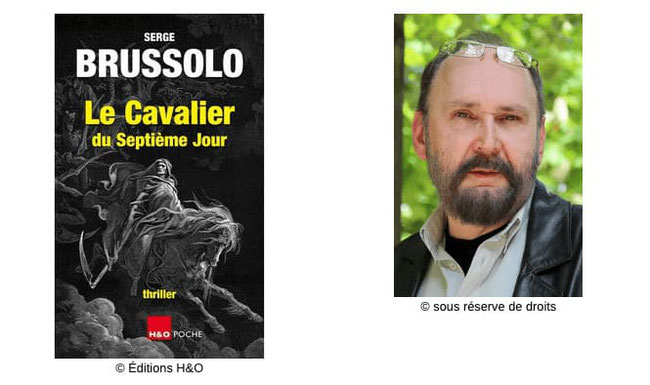 Couverture Le Cavalier du septième jour #ÉcrivainCulte #Thriller #Noir #Fantastique #Peur #Manipulation #Légendes #Croyances #Péchés Serge Brussolo