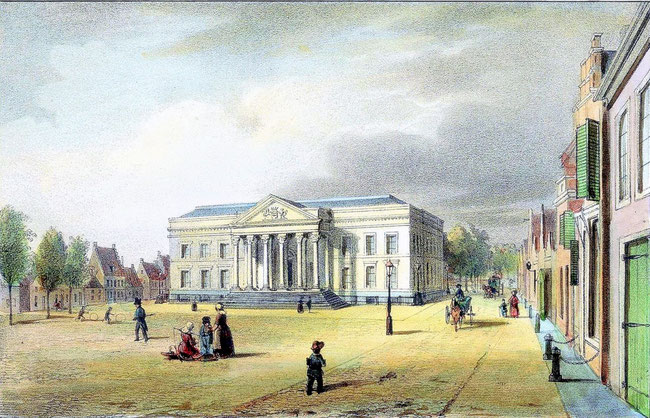Paleis van Justitie te Leeuwarden rond 1850