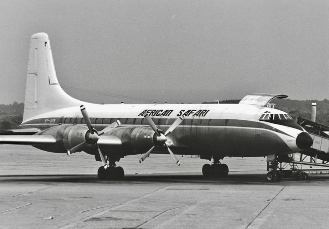 5Y-AYR Bristol 175 Britannia 307F 12920  Bristol Proteus  African Safari Airways 1958 @ Milano Malpensa © collezione Maurizio Noè - Piti Spotter Club Verona