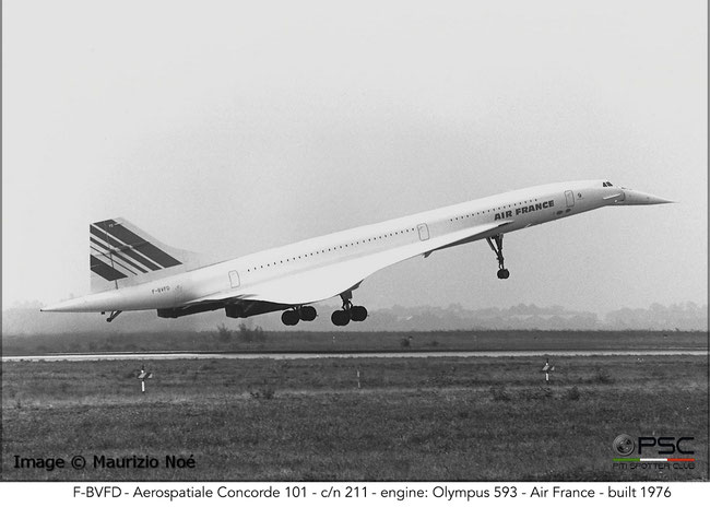 F-BVFD Aerospatiale Concorde 101 211  Olympus 593  Air France 1976  @ Milano Malpensa © collezione Maurizio Noè - Piti Spotter Club Verona