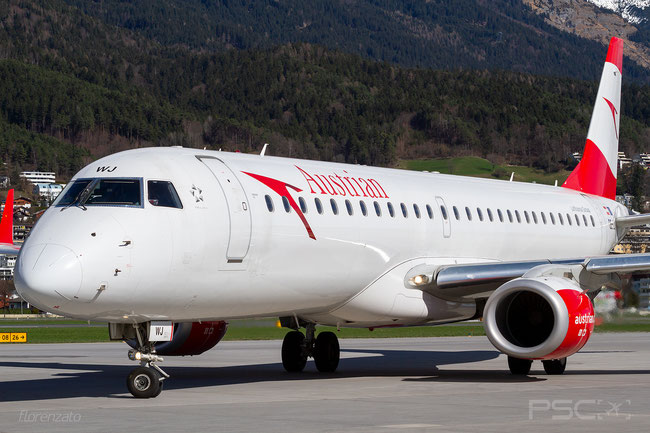 OE-LWJ ERJ195LR 19000507 Austrian Airlines @ Innsbruck 03.2024 © Piti Spotter Club Verona