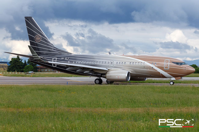 9H-ELF Boeing 737-7BC BBJ 30330 415 cfm56-7B27/B3  Air X Charter 1999  @ Aeroporto di Verona 07 2025 © Piti Spotter Club Verona