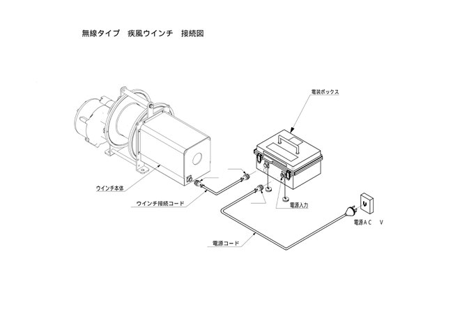 UP787ARC　疾風ウインチ　無線タイプ　接続図