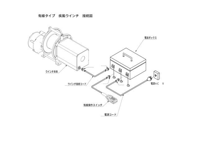 UP787AY　疾風ウインチ　有線タイプ　接続図