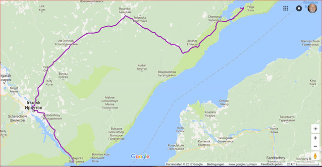 E33 INSEL OLCHON - LISTWJANKA 350KM  Angara Ausfluss aus Baikalsee 