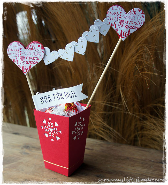 Stampin up - global design project - popcorn-schachtel - fensterschachtel