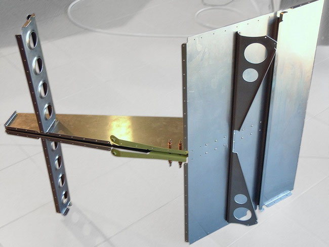 Aluminium sheet metal assy ready to be fitted to the monocoque