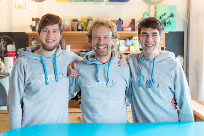 Christian Springub, Fridtjof Detzner et Matthias Henze, les 3 fondateurs de Jimdo